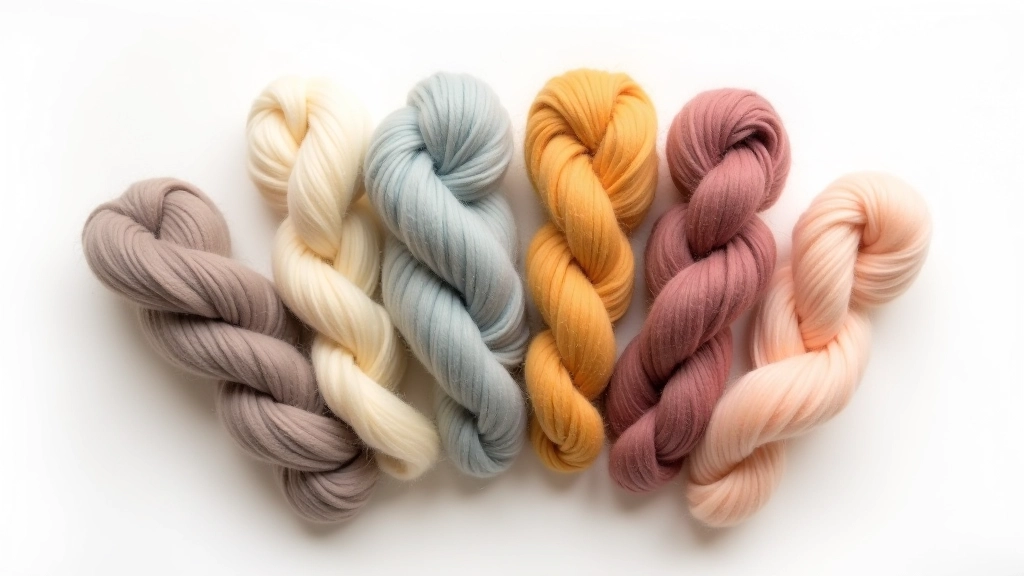 Assortment of wool rovings in different colors showing varying degrees of crimp and texture